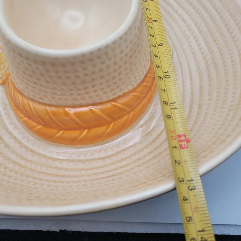 Vintage Metlox California USA Hat Sombrero Chip and Dip Dish MCM Cinco De Mayo